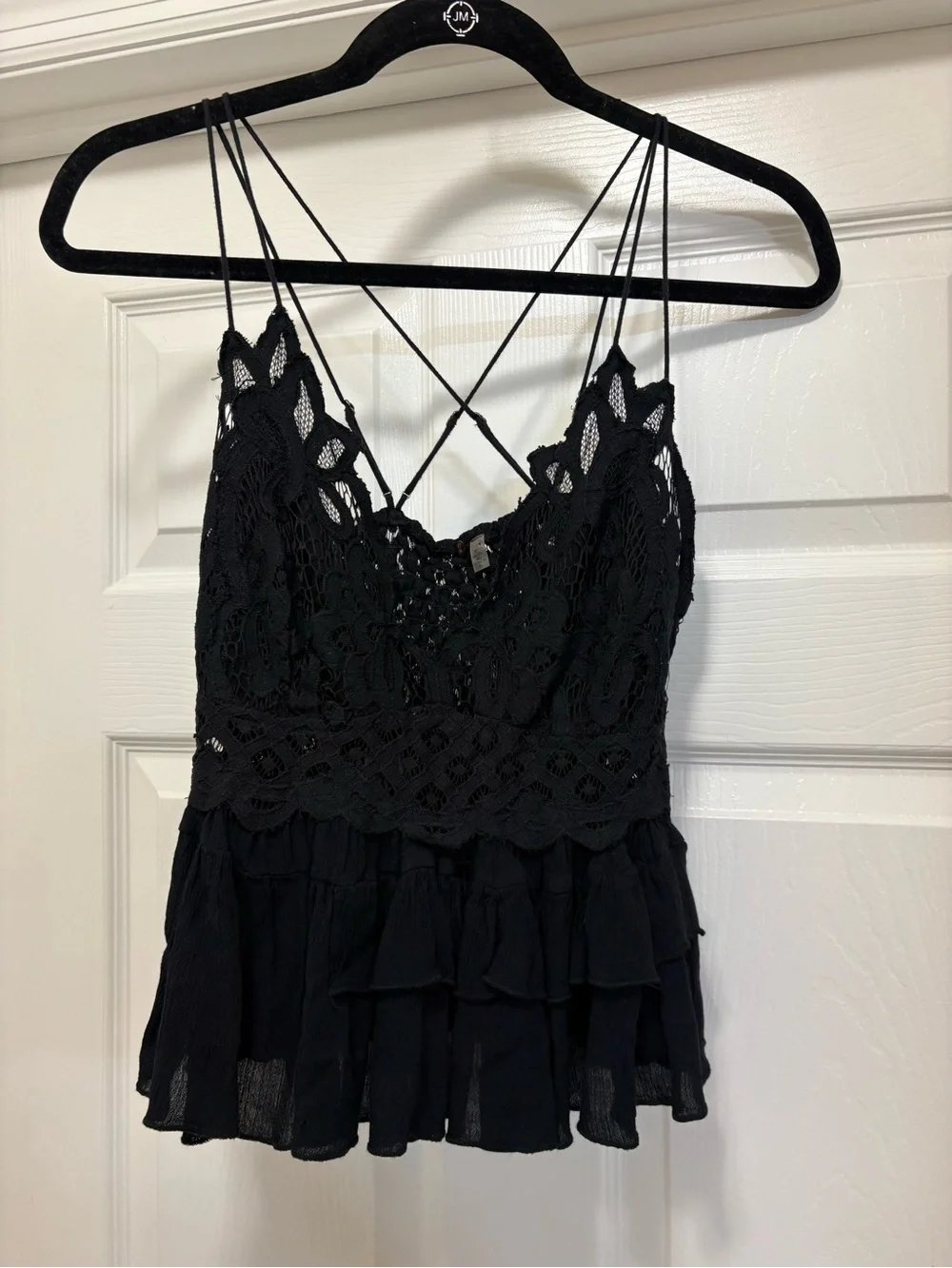 Free People black adella cami tank size medium